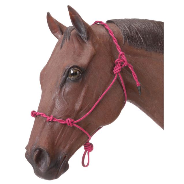 Tough1 Knotted Rope Halter with Twisted Crown PINK