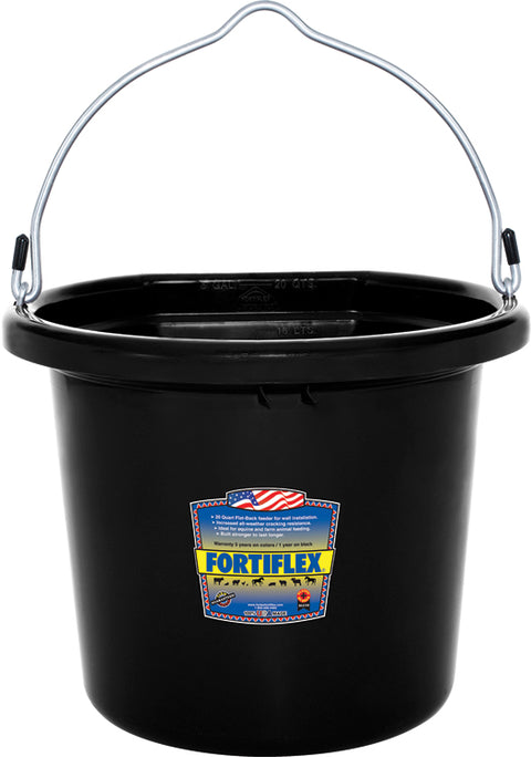 Fortiflex Flat back bucket 20 quart BLACK