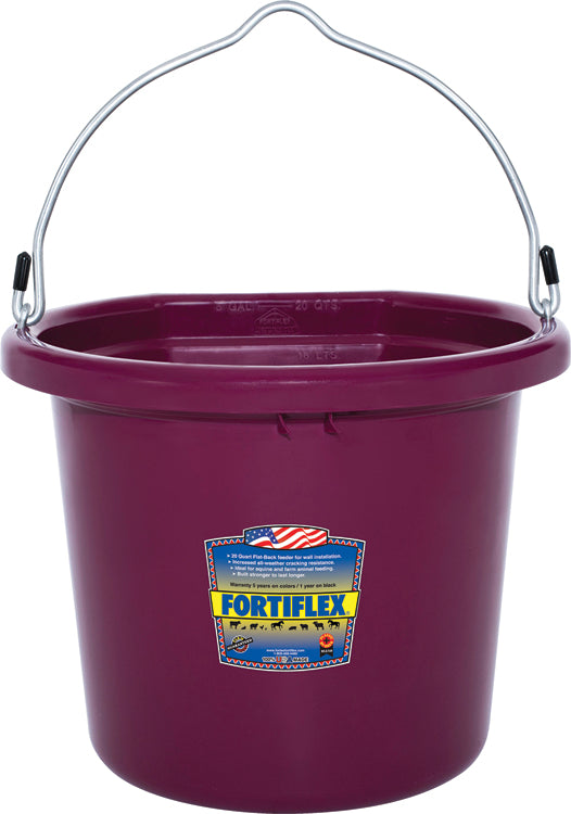 Fortiflex Flat back bucket 20 quart MAROON