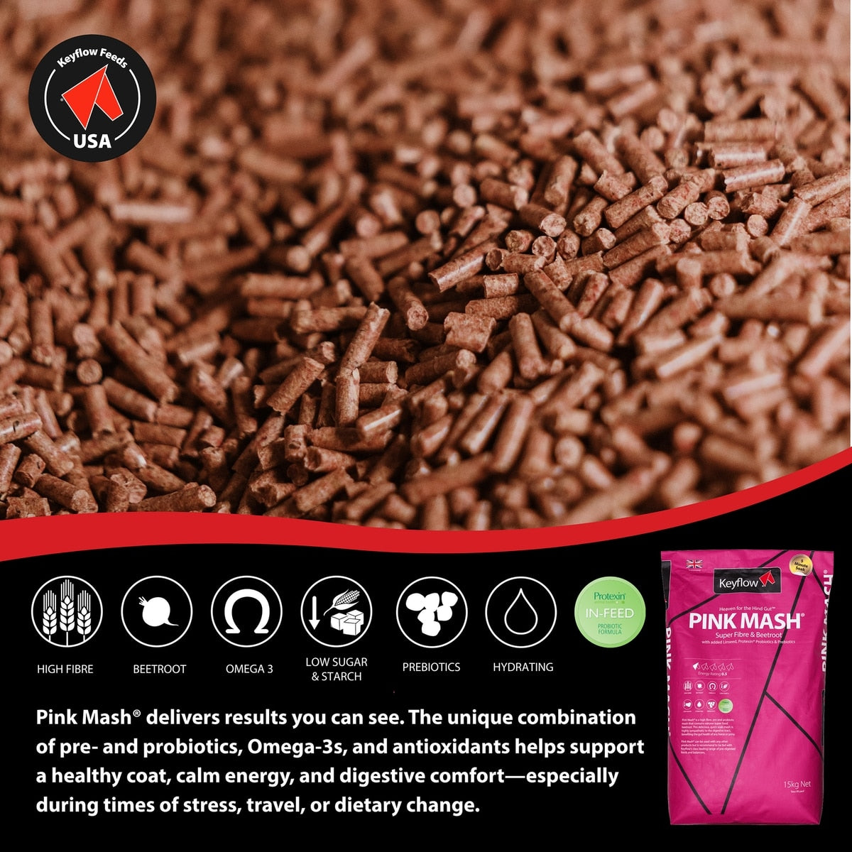Keyflow Feeds Pink Mash Low Sugar & Low Starch Horse Feed