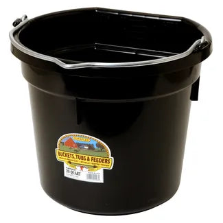 Flat back bucket 20 quart BLACK
