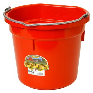 Flat back bucket 20 quart RED