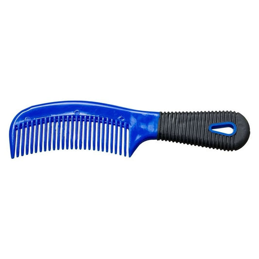 Tough1 Mane and Tail Comb w/Rubber Handle - Blue