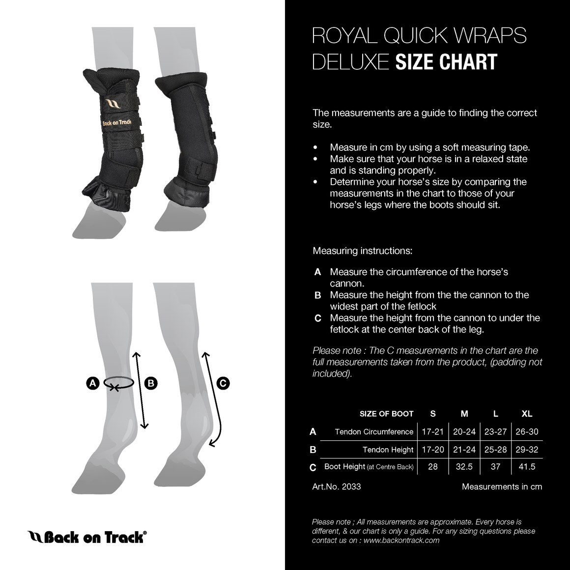 Back On Track Royal Quick Wraps