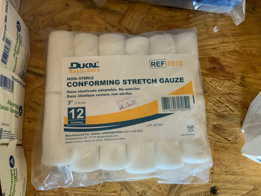 Conforming stretch gauze 3”x4.1 yd 12pc