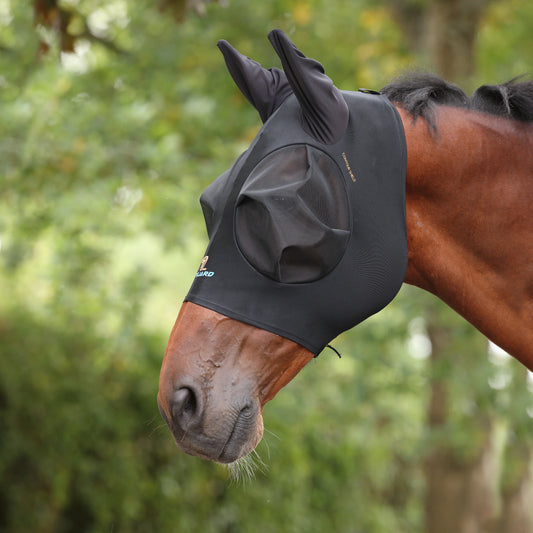 Pro Fly Guard Contour Stretch - w/Ears - Jet Black