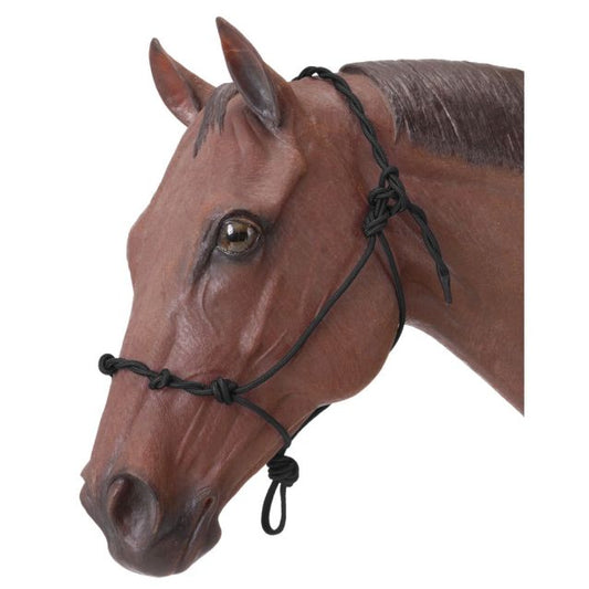 Tough1 Knotted Rope Halter with Twisted Crown BLACK