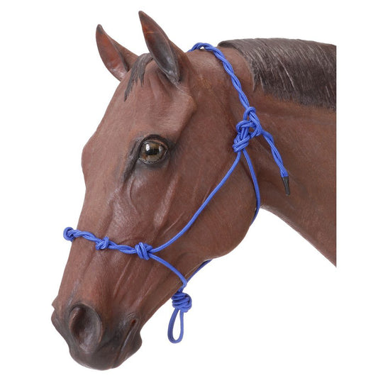 Tough1 Knotted Rope Halter with Twisted Crown ROYAL BLUE