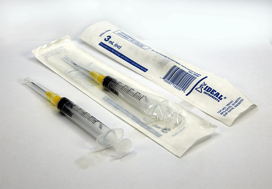 Ideal Syringes with Needles 3cc Luer Lock 18ga x 1.5"