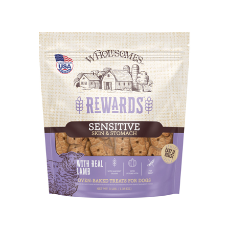 Wholesome Rewards Sensitive Skin & Stomach Dog Treats - Lamb