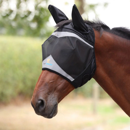 Pro Fly Guard Fine Mesh w/Ears & Open Forelock - Full/Black