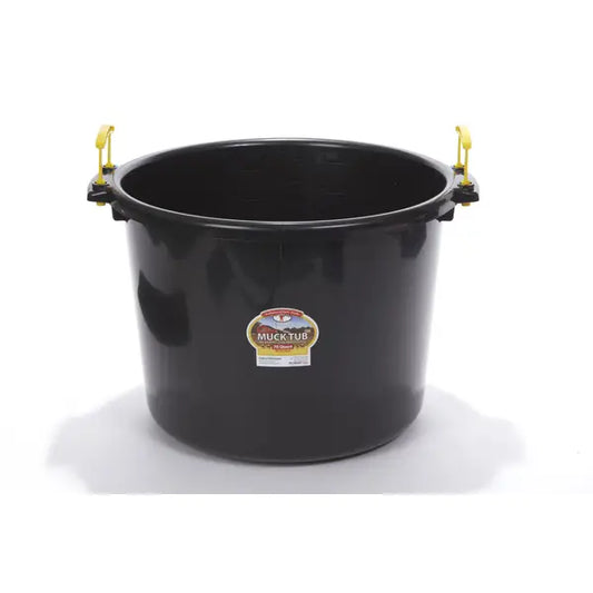 Muck Tub 70qt - Black w/ Plastic Handles