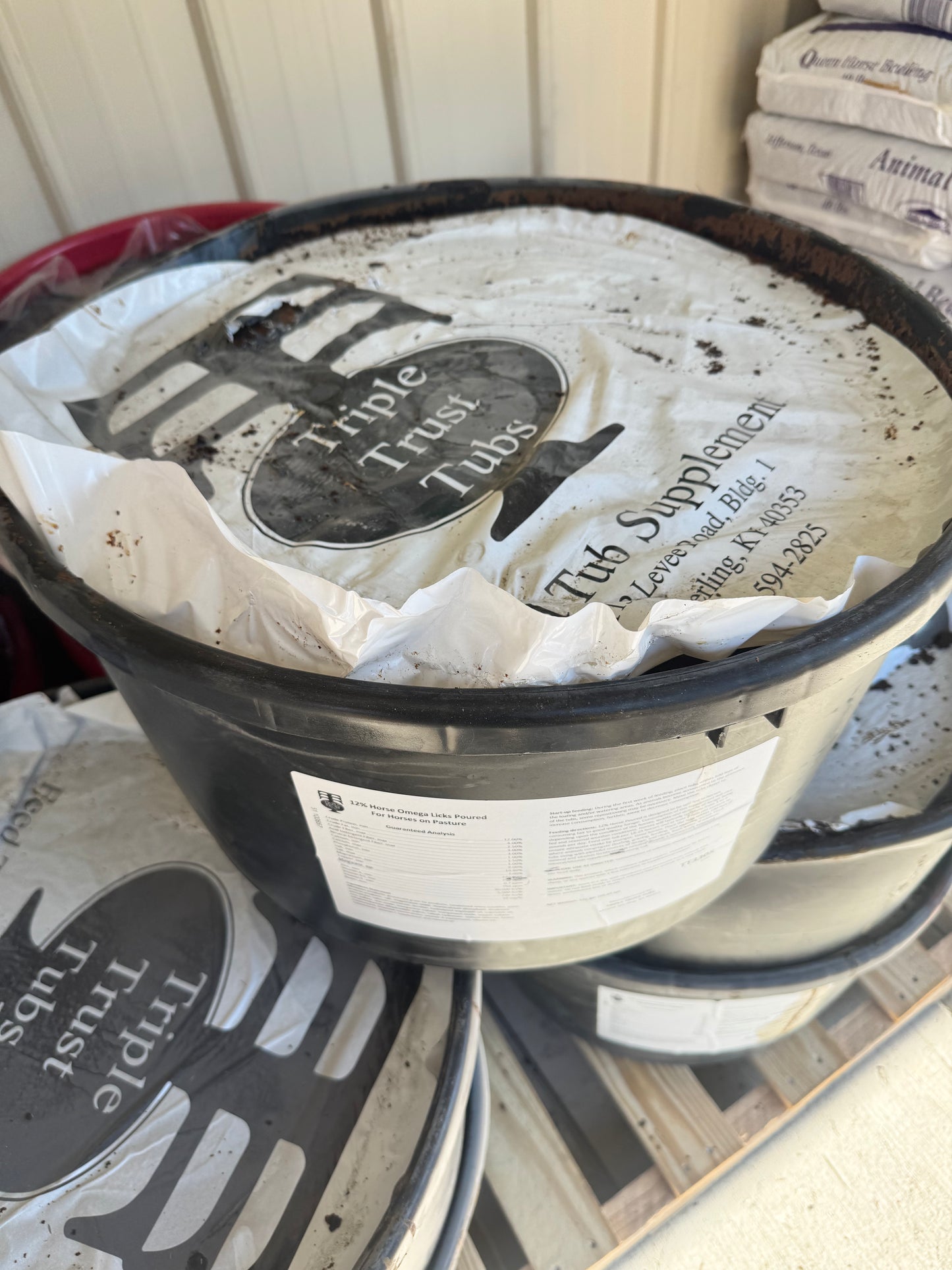 12% Horse Omega Lick Tub Poured 125lbs