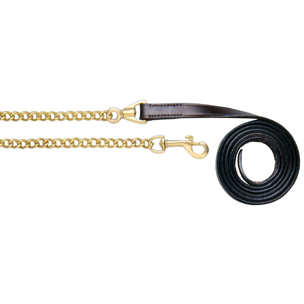 Tough 1 LEATHER LEAD WITH BRASS CHAIN - 3/4"