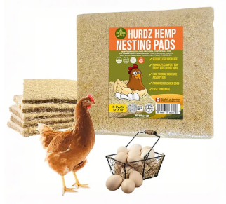 Hurdz Hemp Nesting Pads for Chicken Coops – 13"x13" (5 Pack)