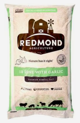Redmond 10 Fine Mineral Salt with Garlic - 50lb bag