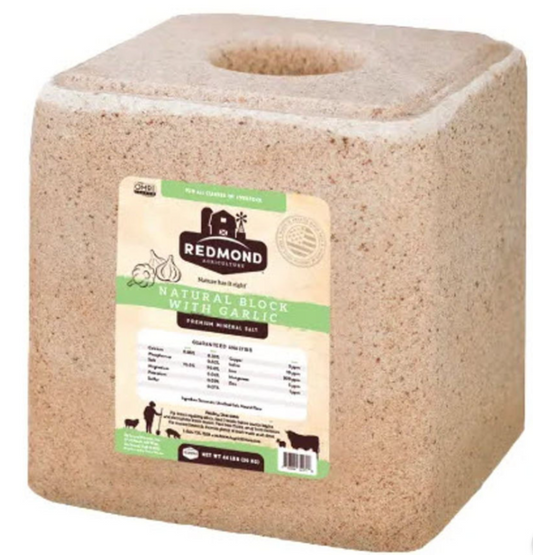 Redmond Garlic Mineral Salt Block - 50lb