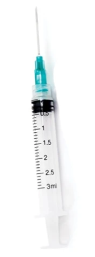 Kenvet Syringe with Needles 3cc Luer Lock 22ga x 1.5" 100 ct