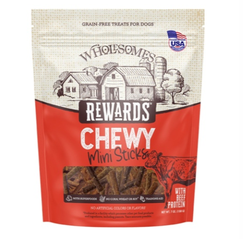 Wholesome Rewards Chewy Mini Sticks - Beef