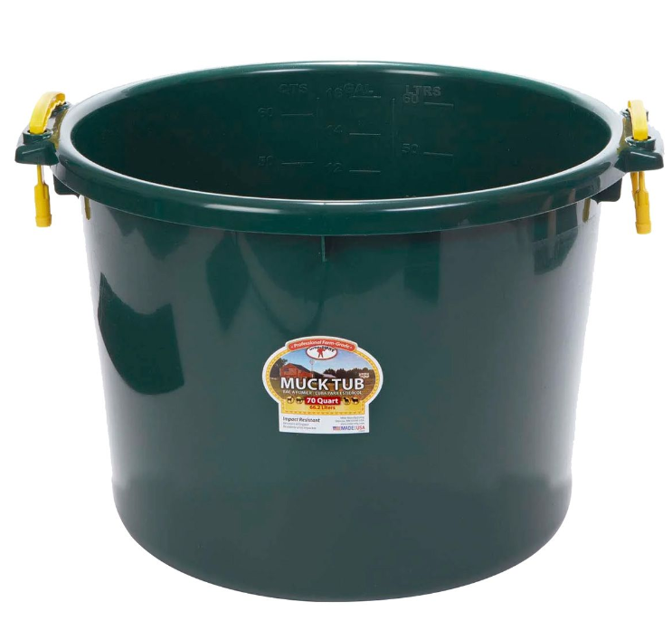 Muck Tub with Plastic Handles - 70qt