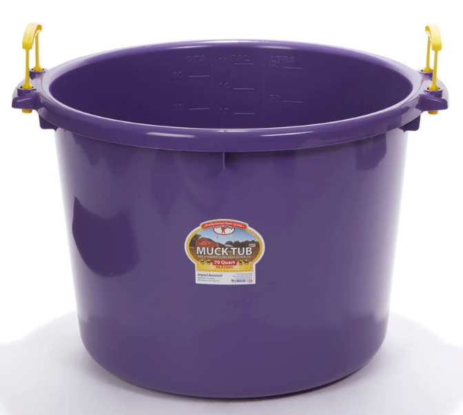 Muck Tub with Plastic Handles - 70qt