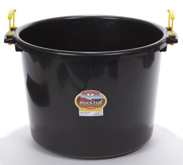 Muck Tub with Plastic Handles - 70qt