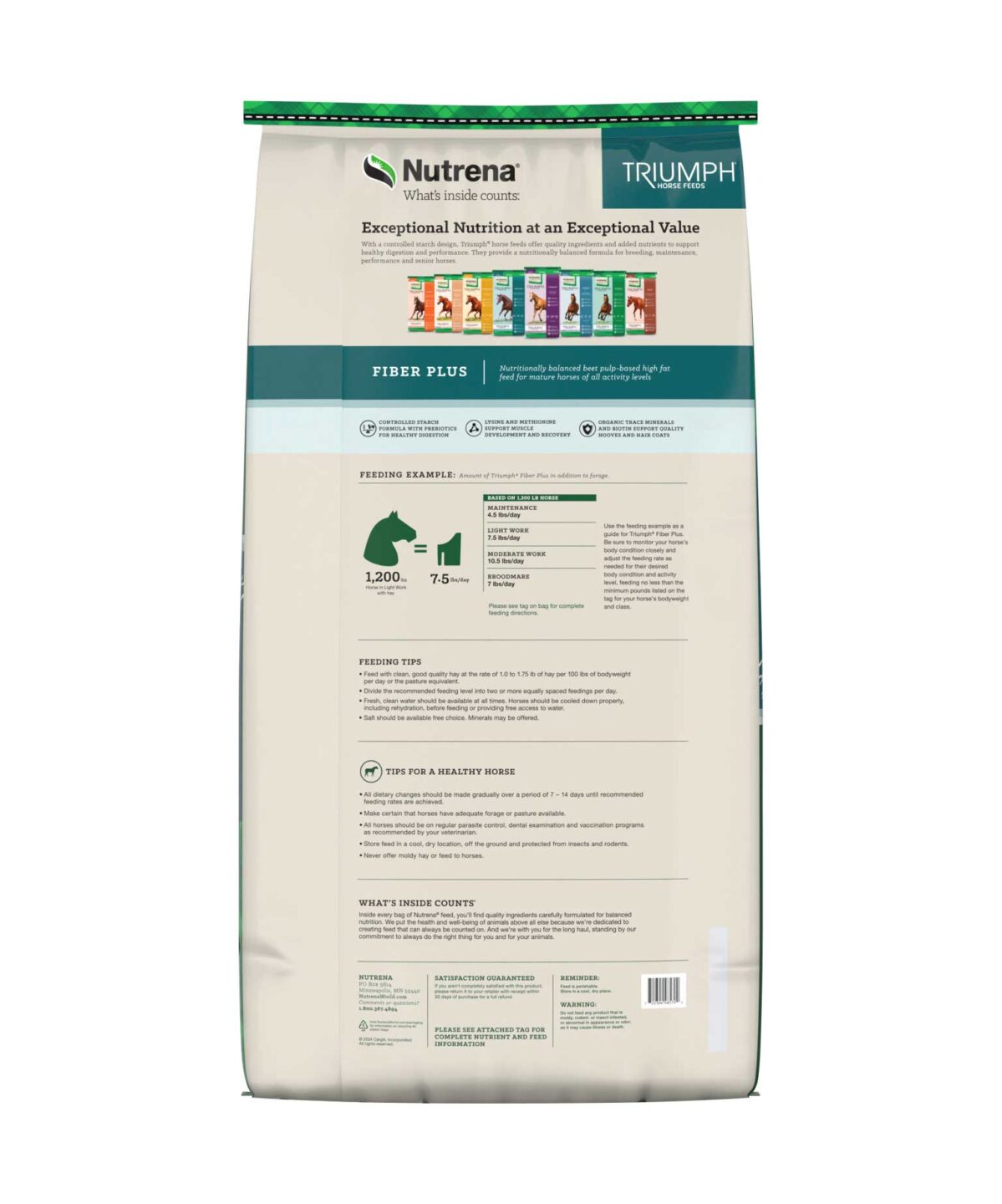 Nutrena Triumph Fiber Plus 50lb bags