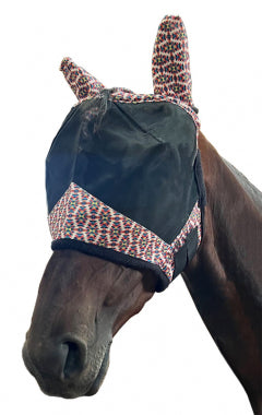 Rugged Ride Pleated Fine Mesh Fly Mask With Ears - Kaleidoscope