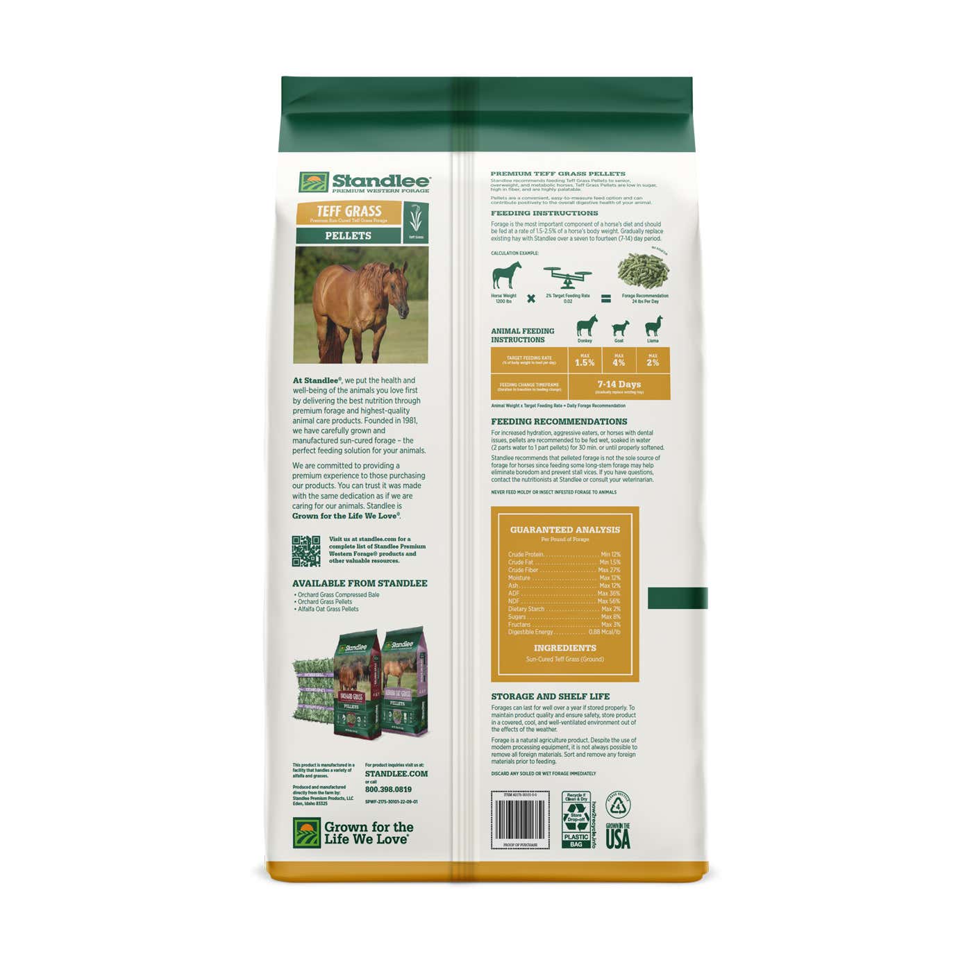 Standlee Premium Western Forage Teff Grass Hay Pellets